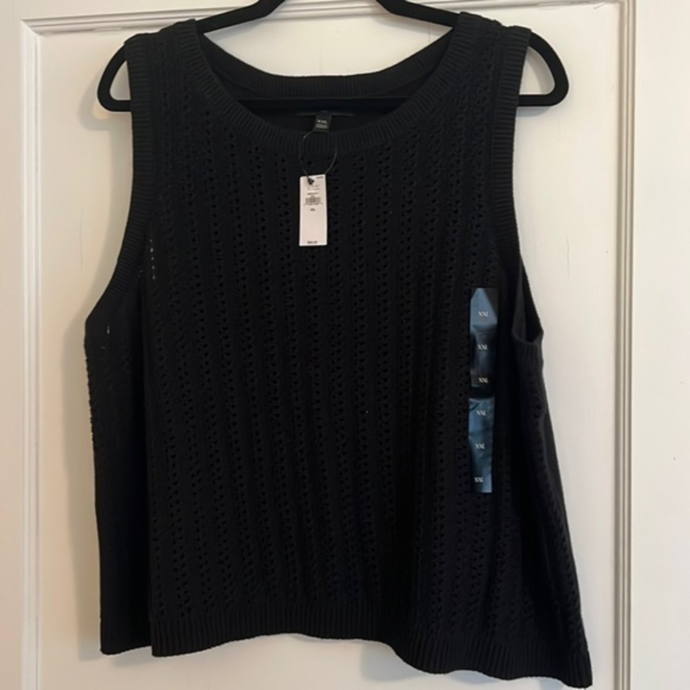 Banana Republic XXL black open knit sweater vest